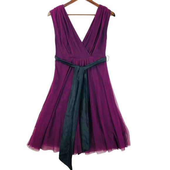 Anthropologie Moulinette Soeurs Tickled Plum Tulle Dress Women’s SZ 8 EUC - Picture 1 of 16